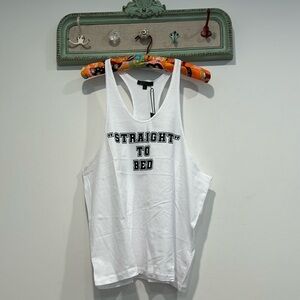 Club Exx Straight to bed white muscle tank women’s small new w tags